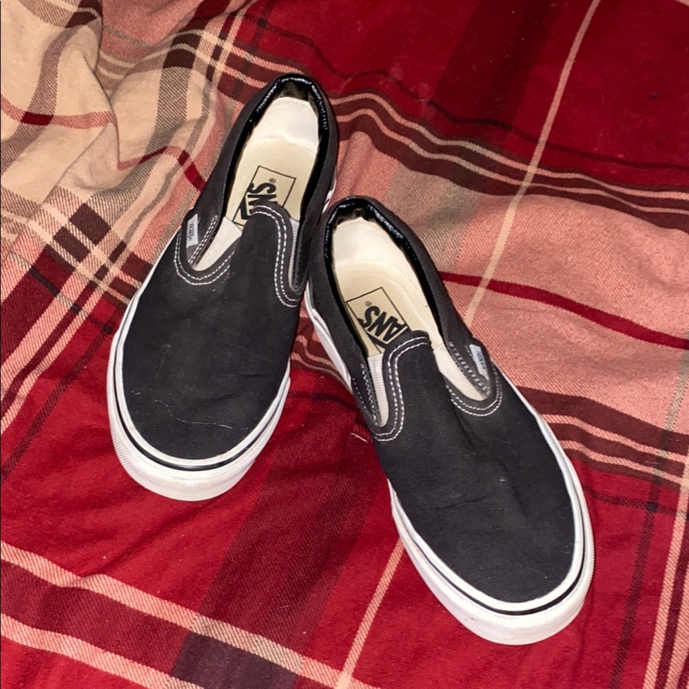 Vans Classic Black Canvas Slip-Ons (75)